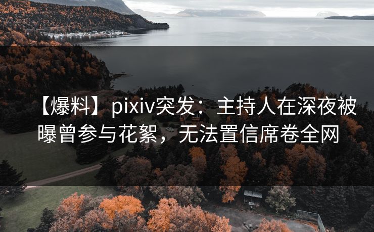 【爆料】pixiv突发：主持人在深夜被曝曾参与花絮，无法置信席卷全网