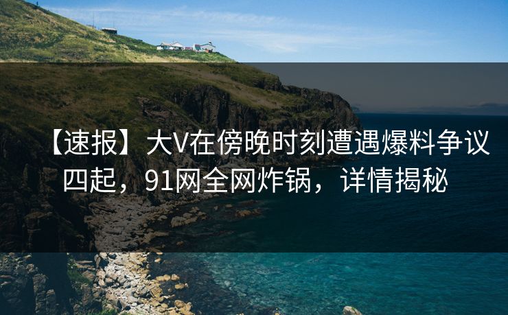 【速报】大V在傍晚时刻遭遇爆料争议四起，91网全网炸锅，详情揭秘